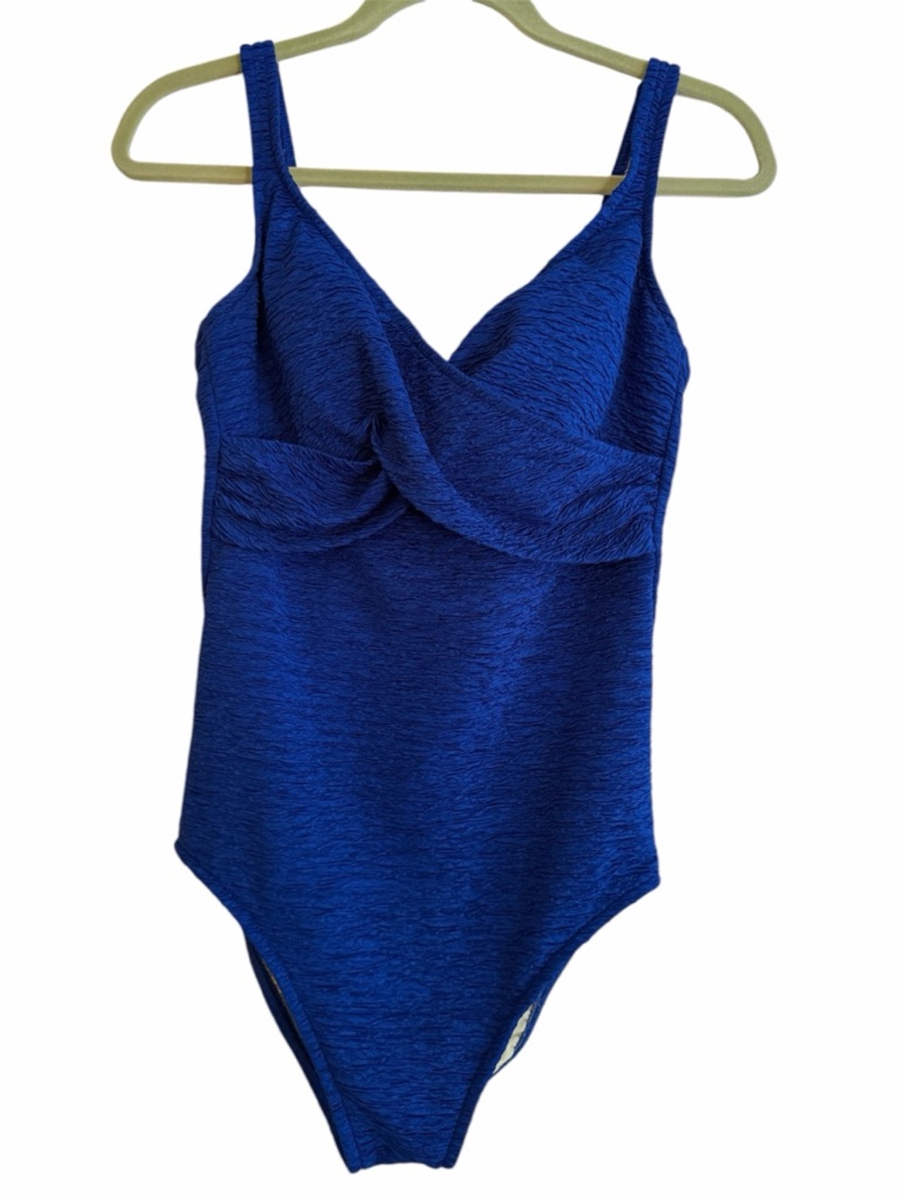 Royal Blue Penbrooke Krinkle Women's One Piece Swimsuit size 14 L